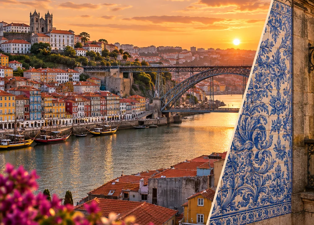 Paisagem urbana portuguesa junto ao rio Douro